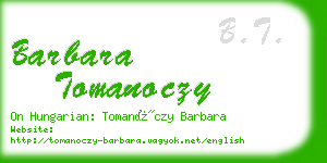 barbara tomanoczy business card